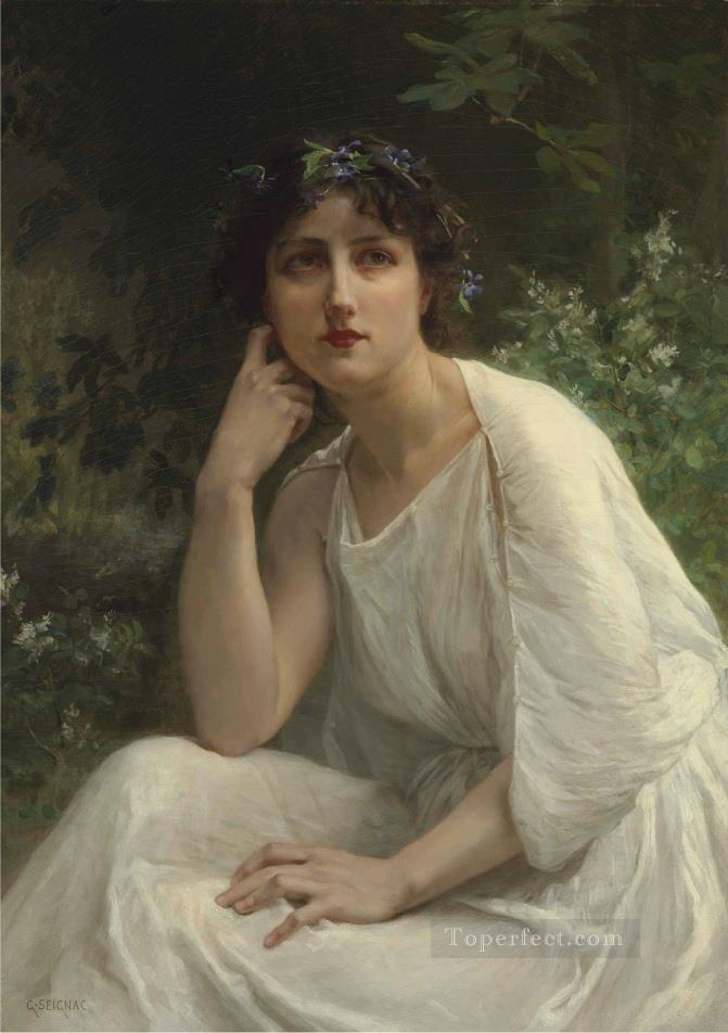 Woman in White Guillaume Seignac Oil Paintings